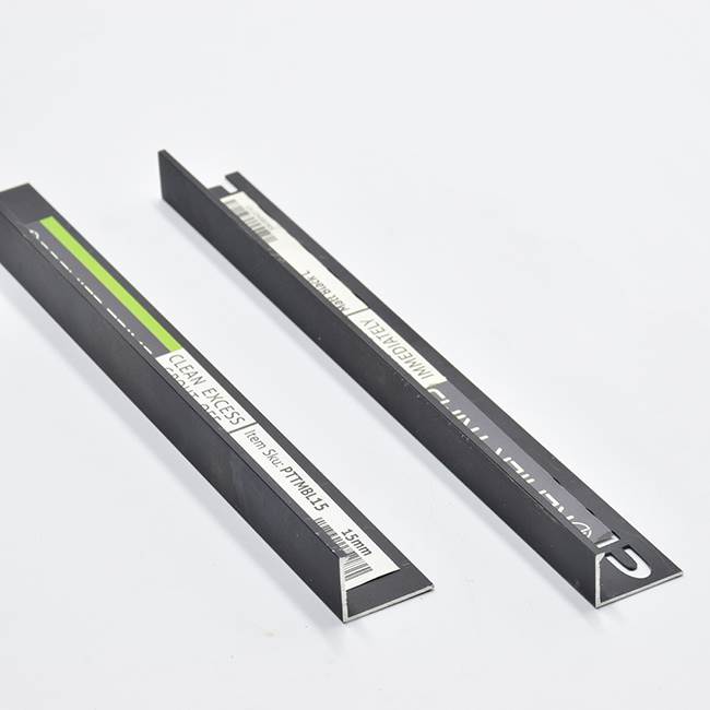 Matt Black L 15mm Tile Trim