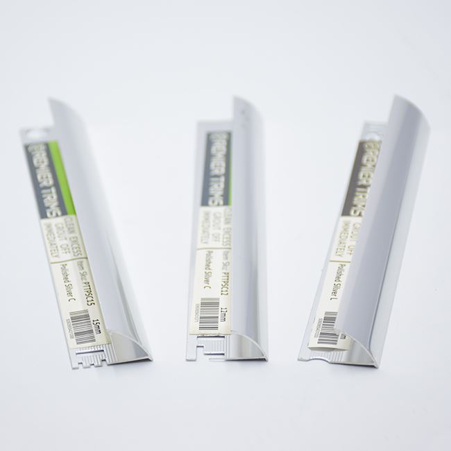 Polished Silver C 15mm Tile Trim